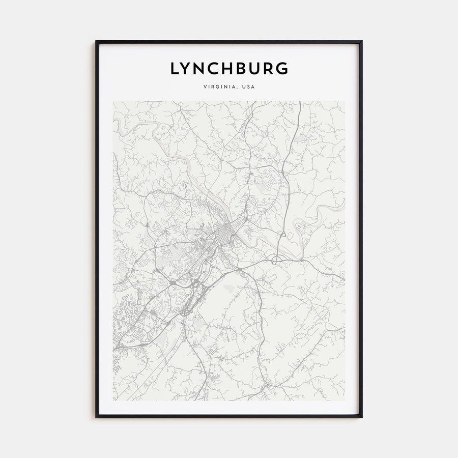Lynchburg Map Portrait Poster