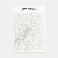 Lynchburg Map Portrait Poster