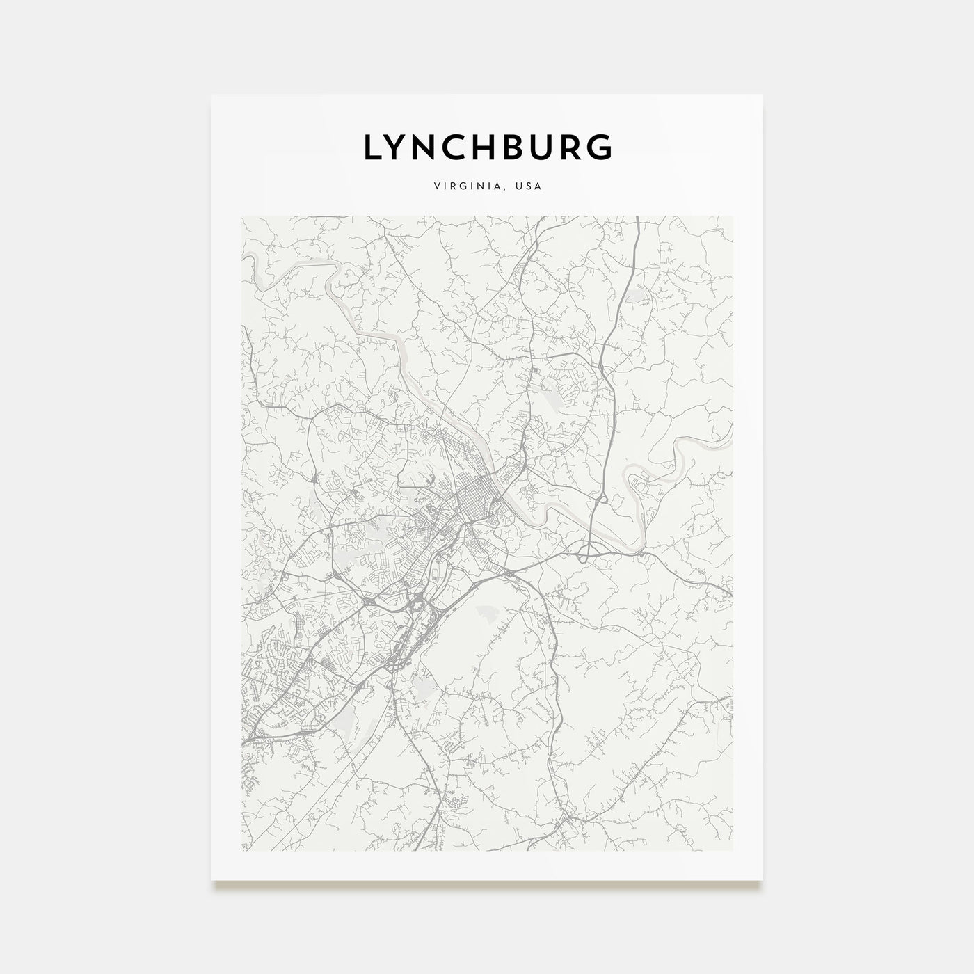 Lynchburg Map Portrait Poster