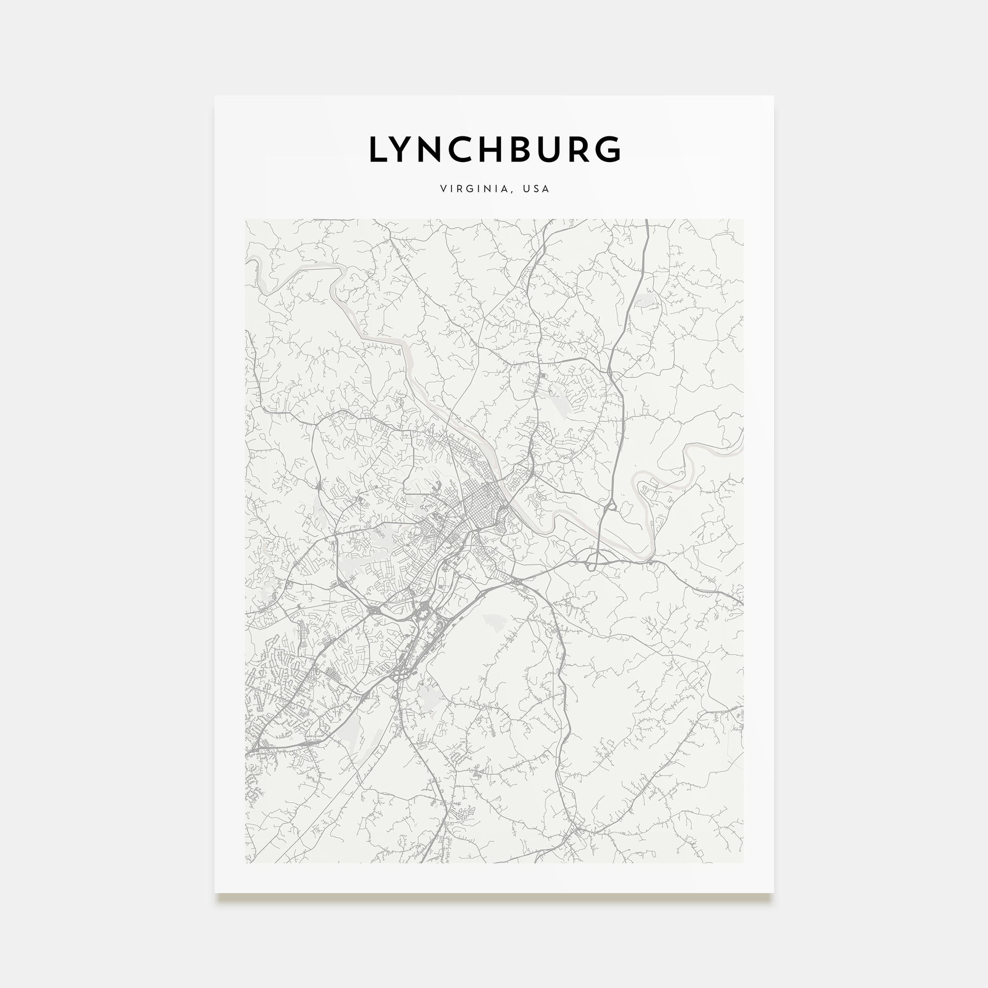 Lynchburg Map Portrait Poster