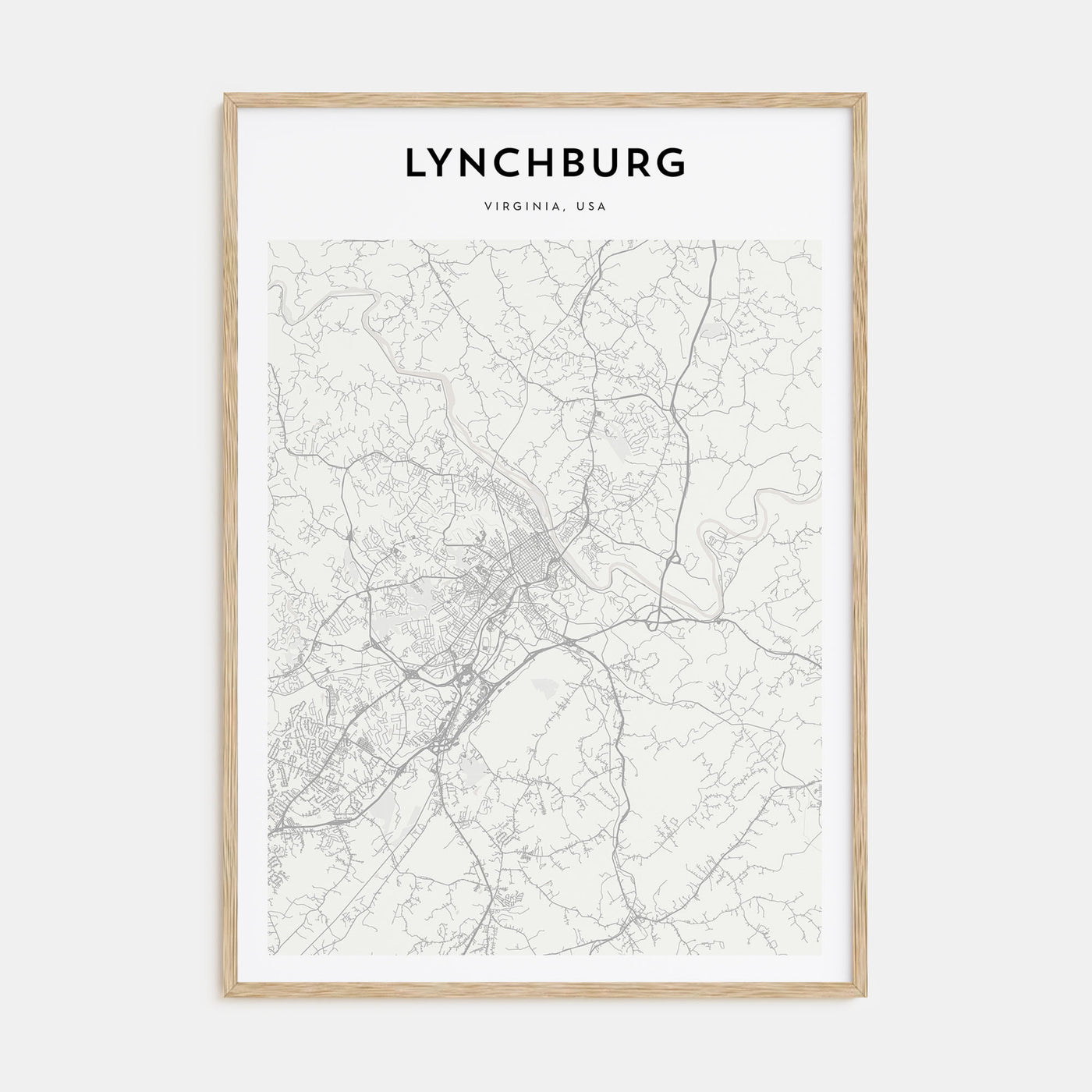 Lynchburg Map Portrait Poster