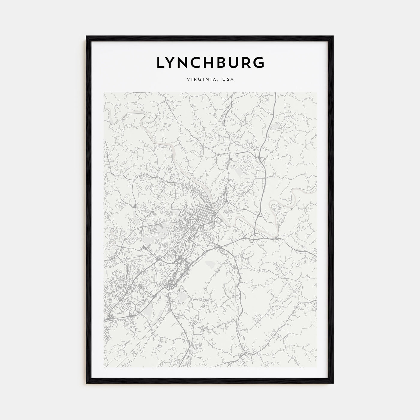 Lynchburg Map Portrait Poster