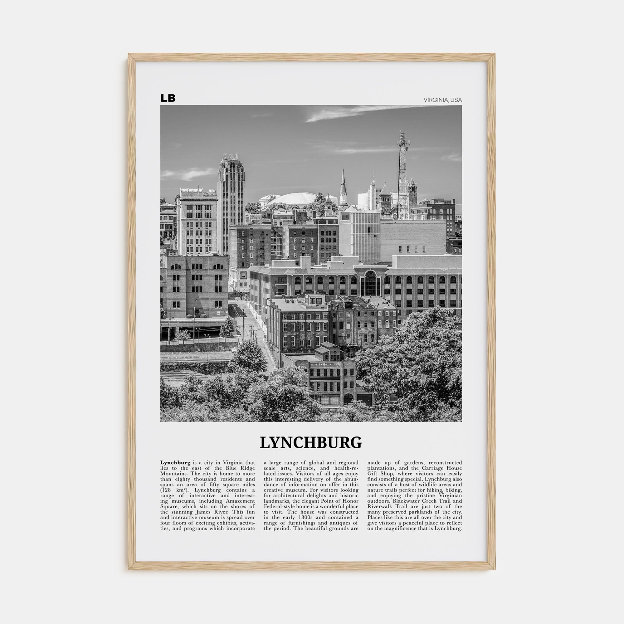 Lynchburg Travel B&W Poster