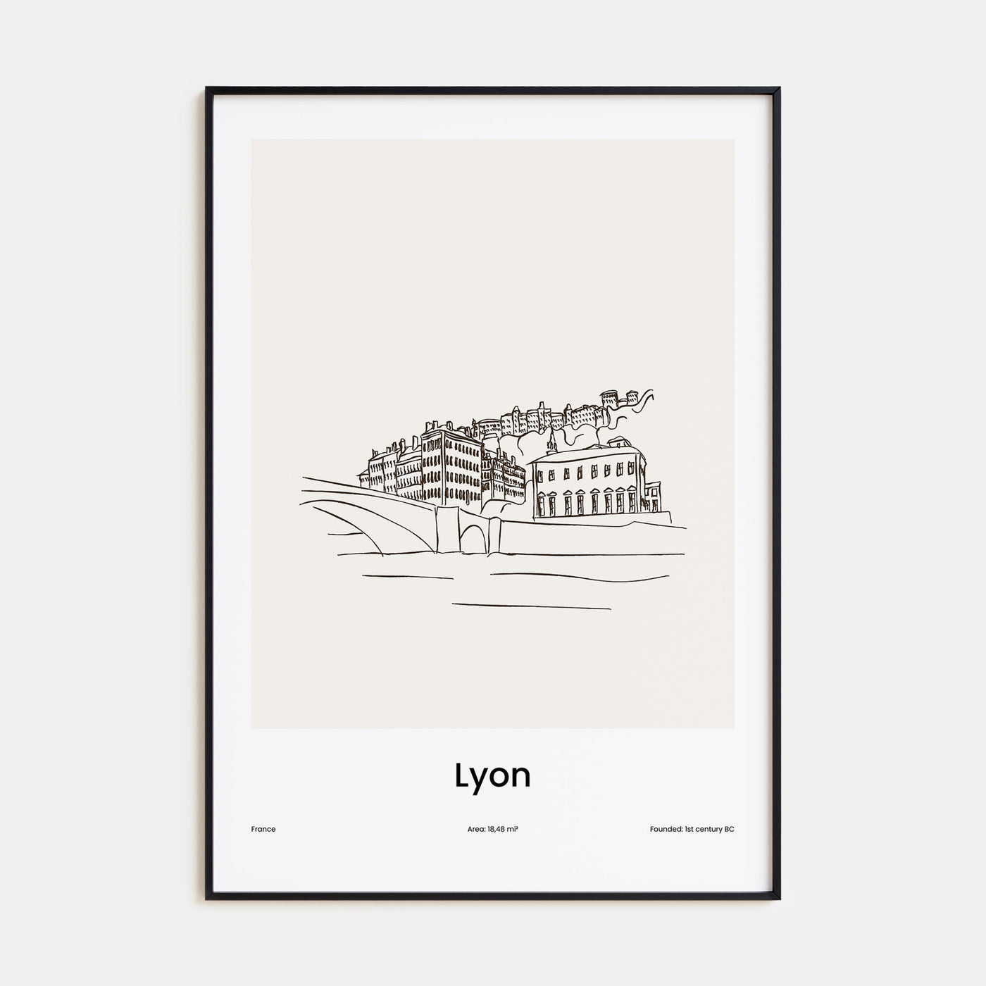Lyon Drawn Poster