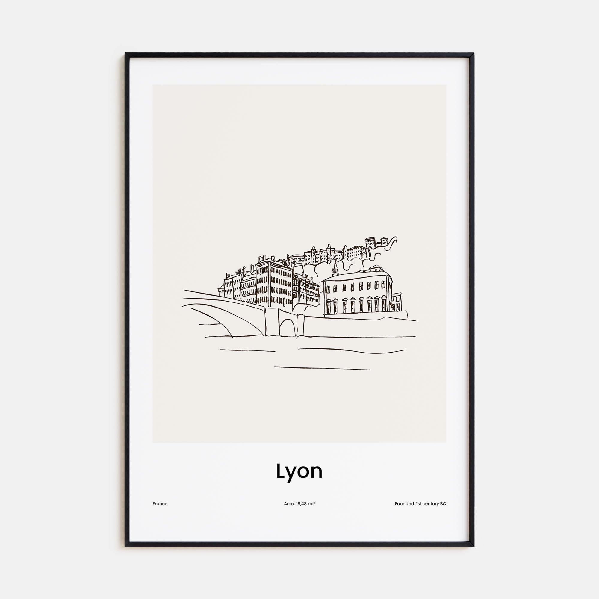 Lyon Drawn Poster