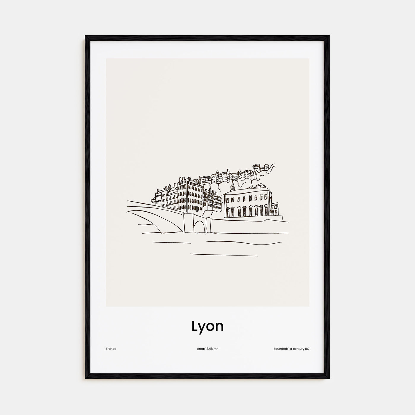 Lyon Drawn Poster