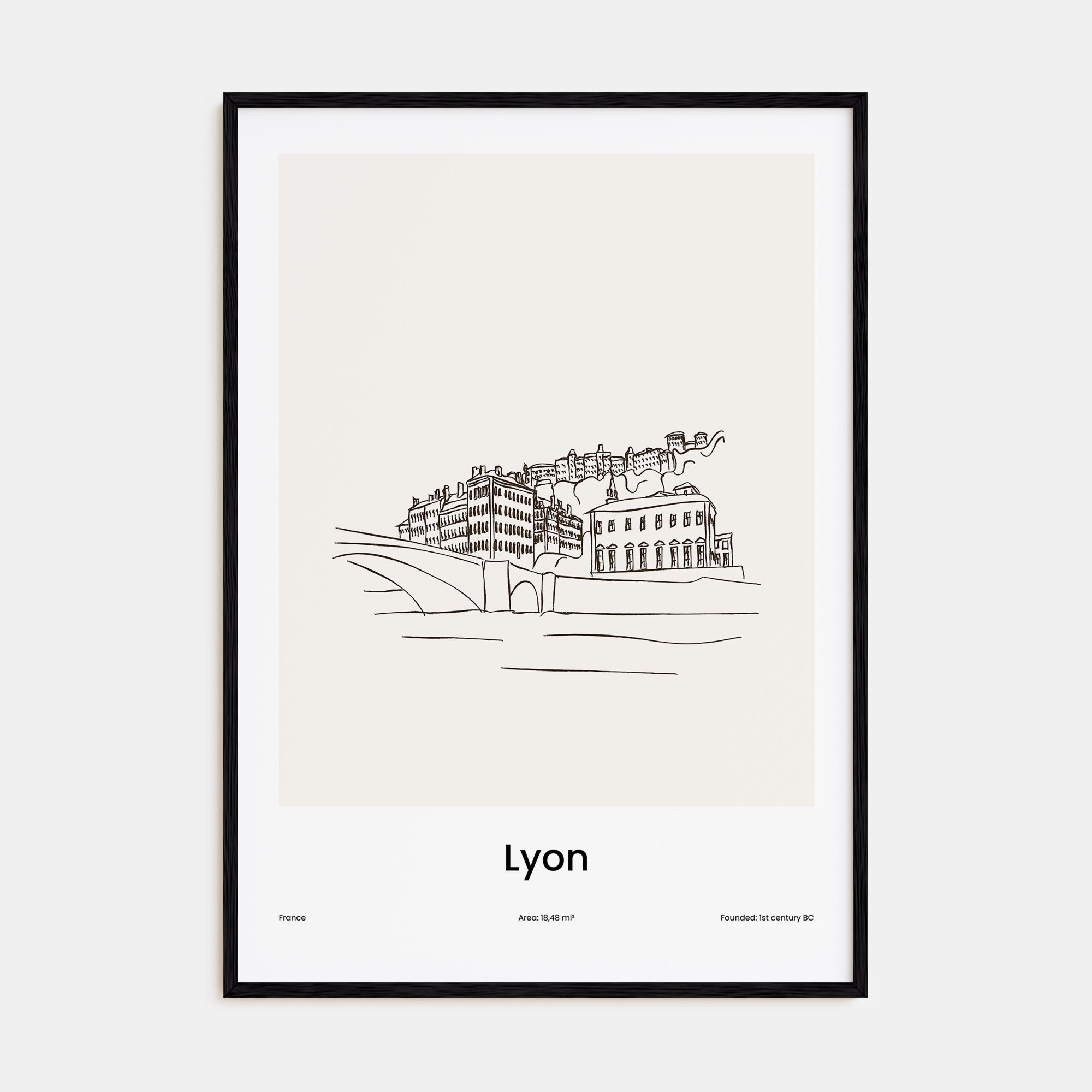Lyon Drawn Poster