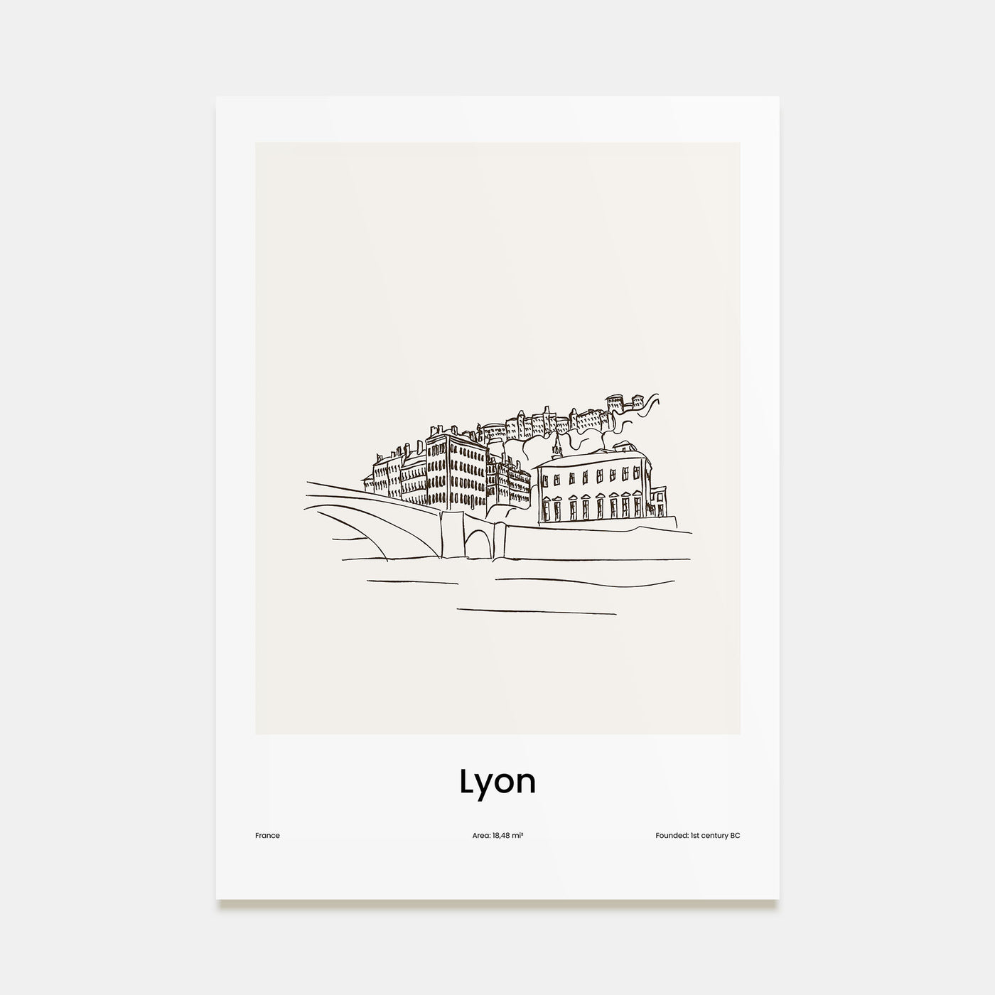 Lyon Drawn Poster