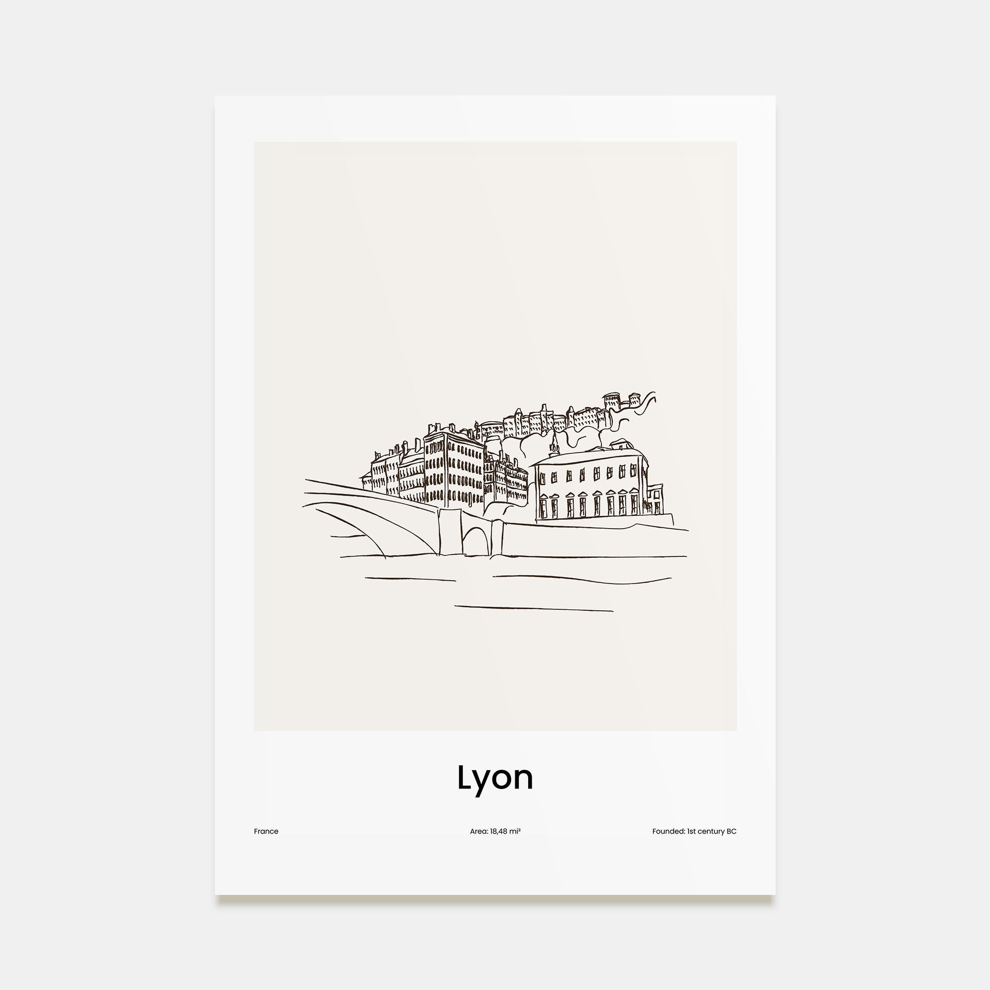 Lyon Drawn Poster