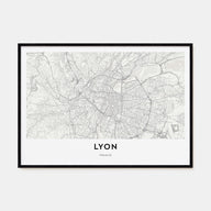 Lyon Map Landscape Poster