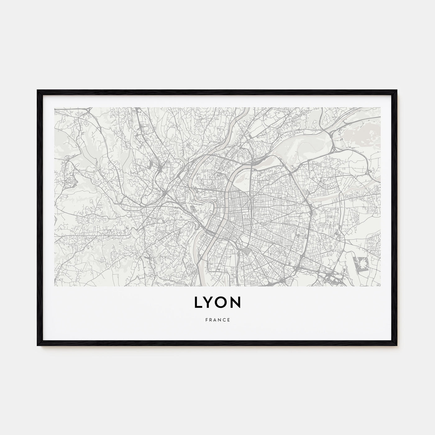 Lyon Map Landscape Poster