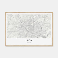 Lyon Map Landscape Poster