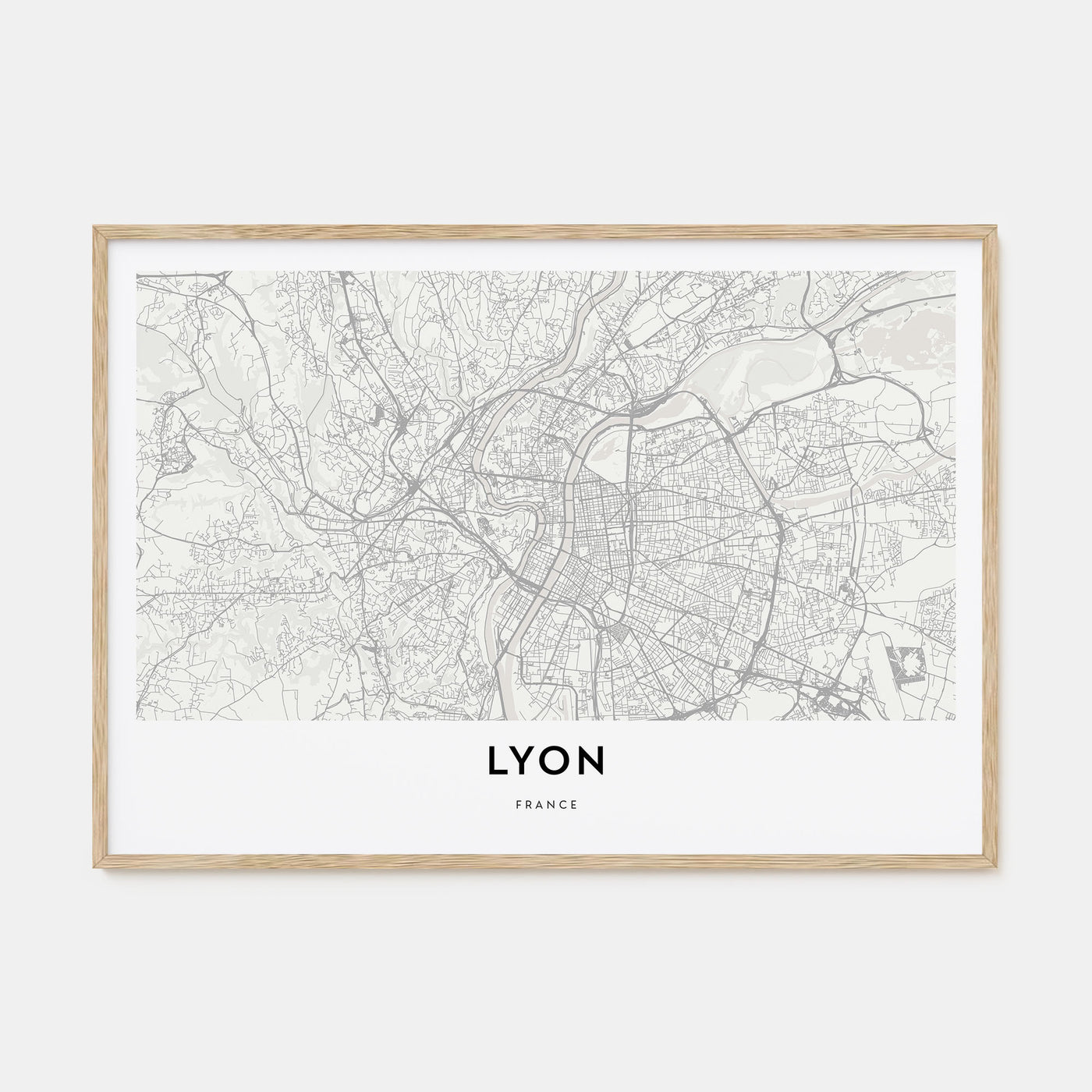 Lyon Map Landscape Poster