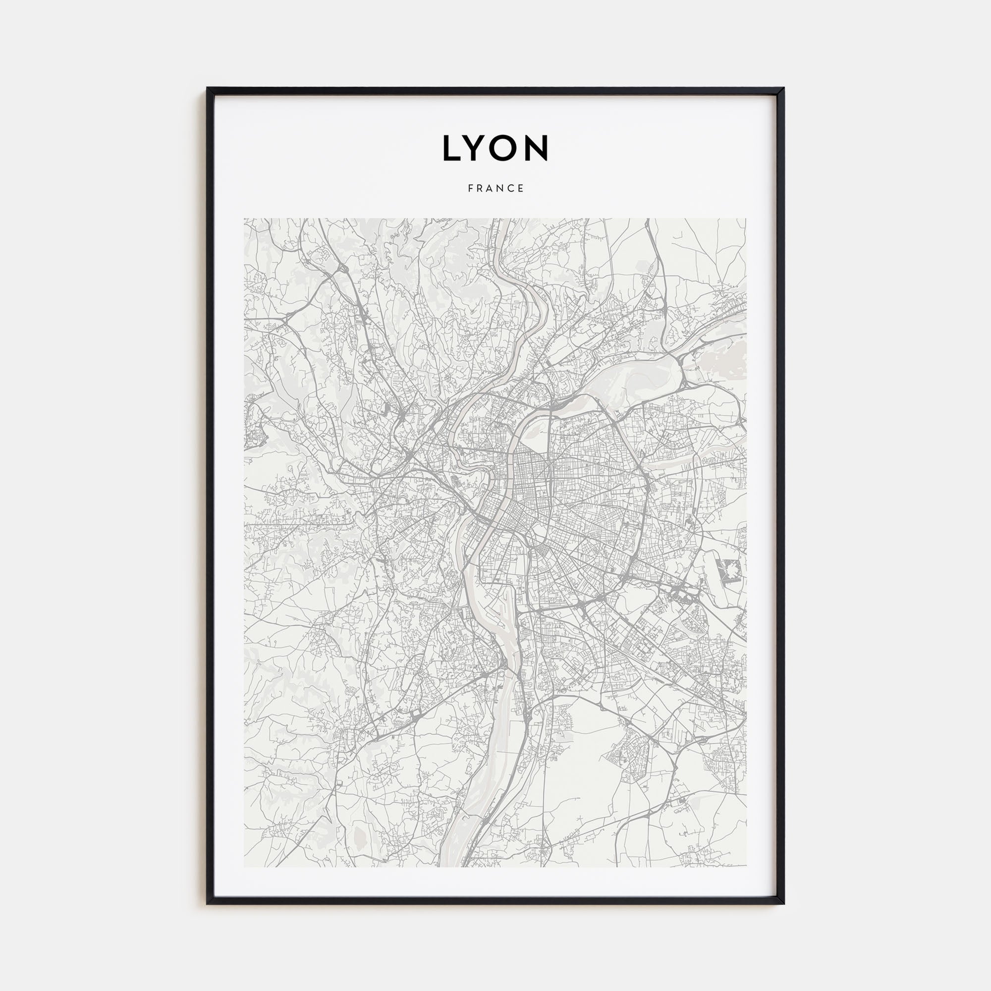 Lyon Map Portrait Poster