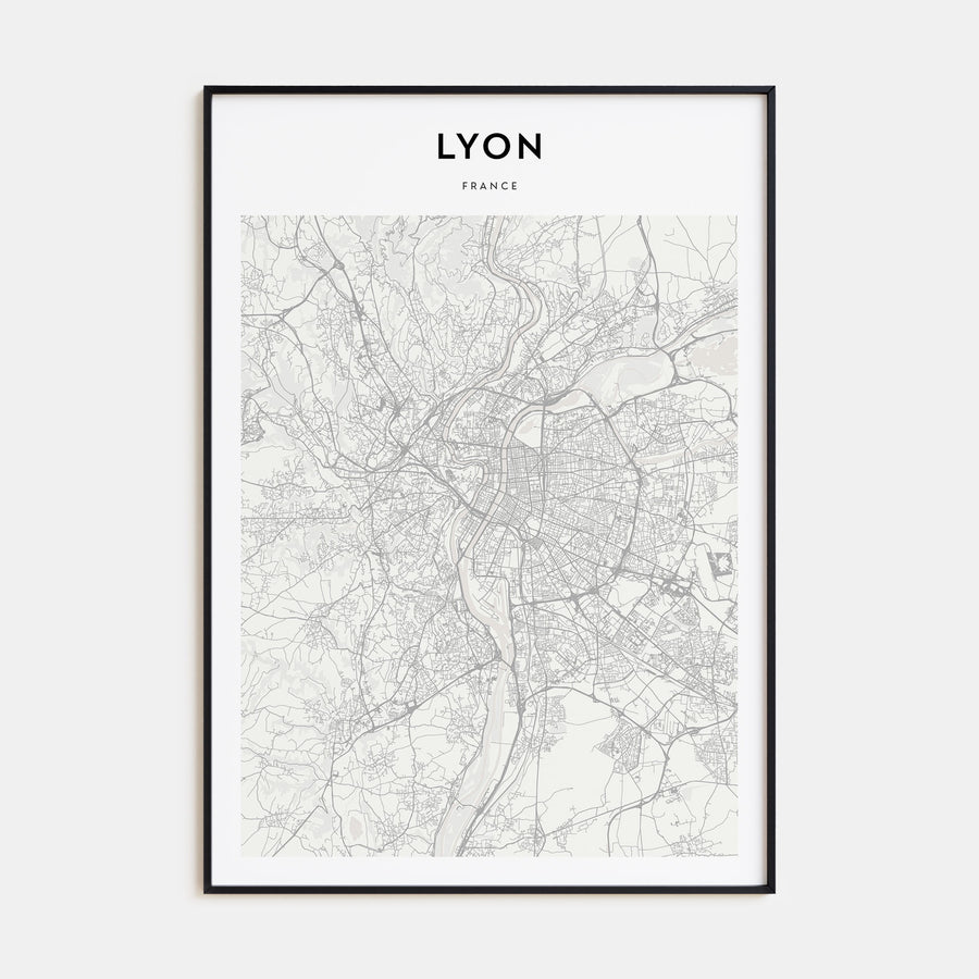 Lyon Map Portrait Poster