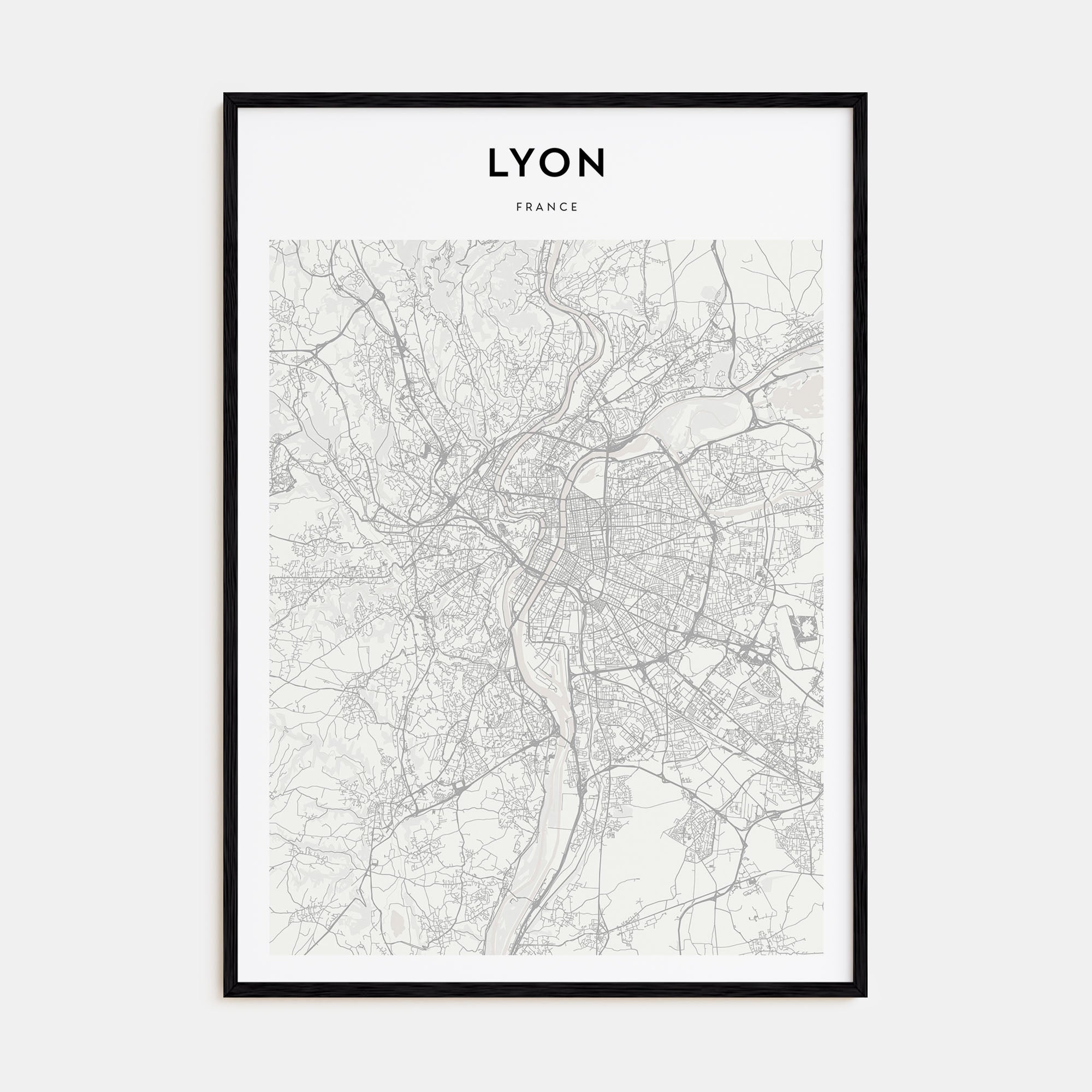 Lyon Map Portrait Poster