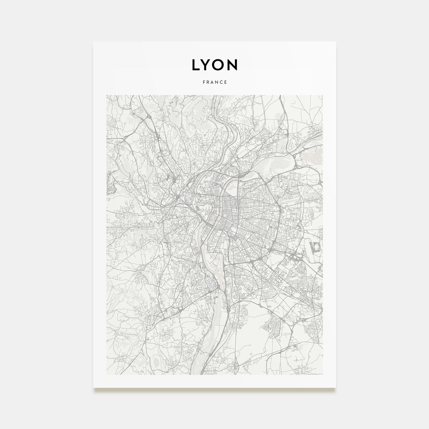 Lyon Map Portrait Poster