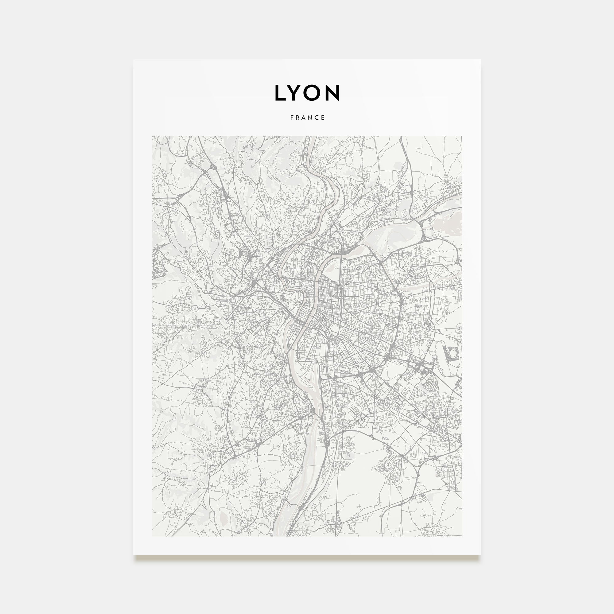 Lyon Map Portrait Poster