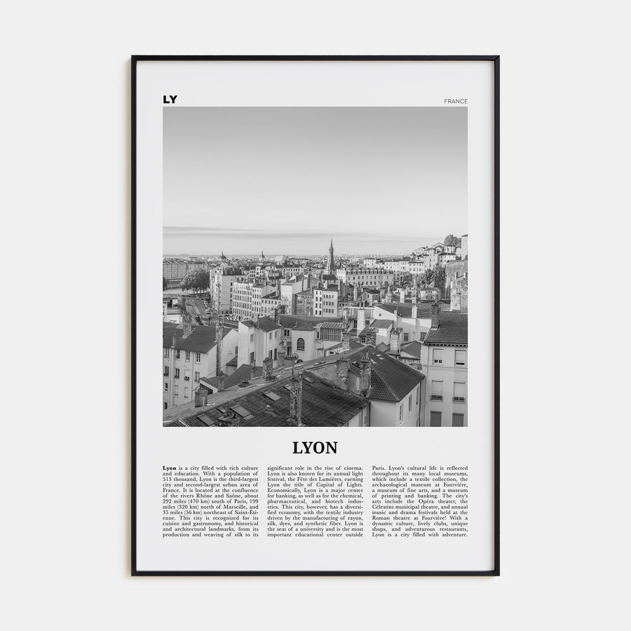 Lyon Travel B&W No 1 Poster