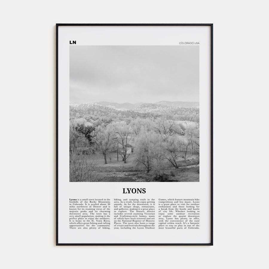 Lyons Travel B&W Poster