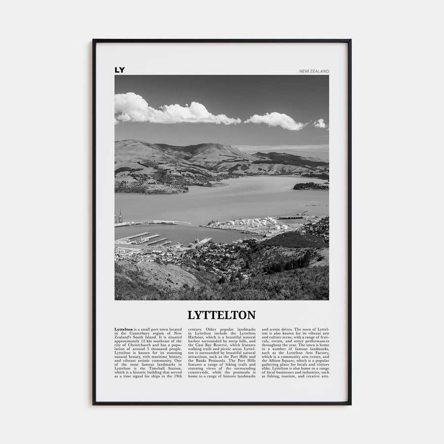 Lyttelton Travel B&W Poster