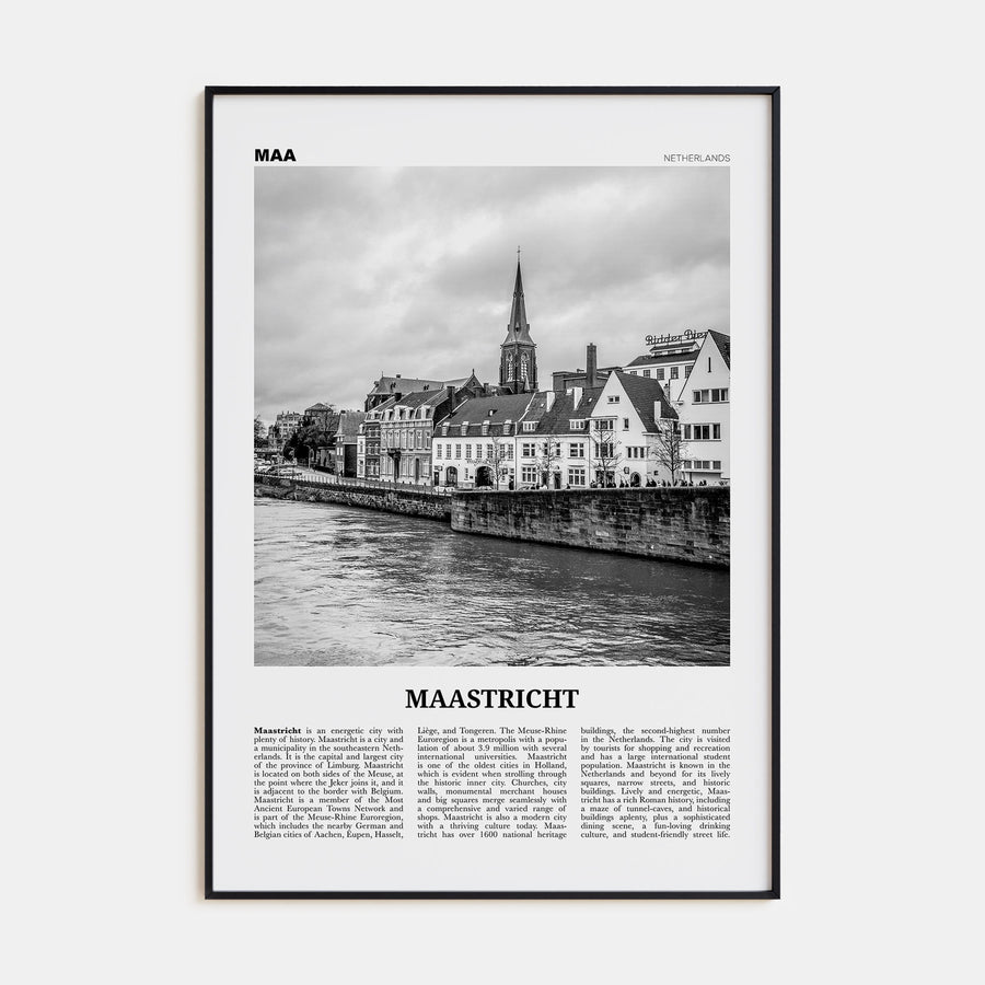Maastricht Travel B&W Poster