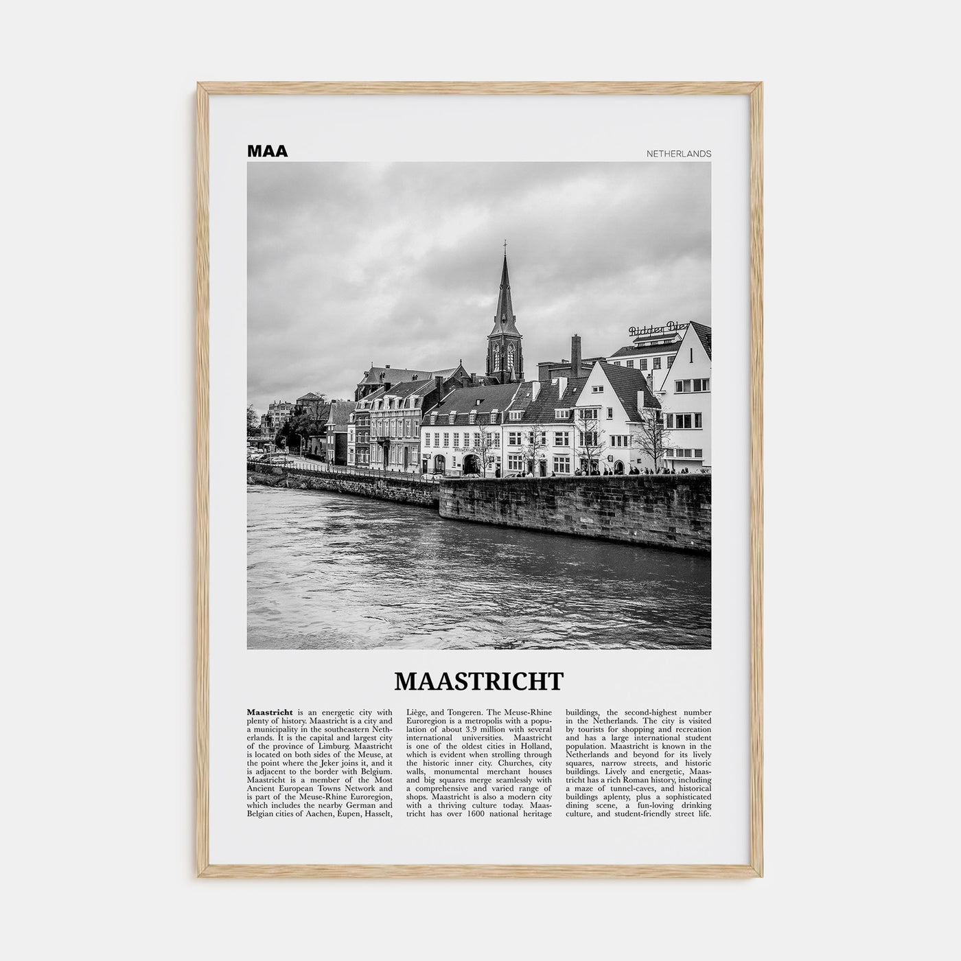 Maastricht Travel B&W Poster