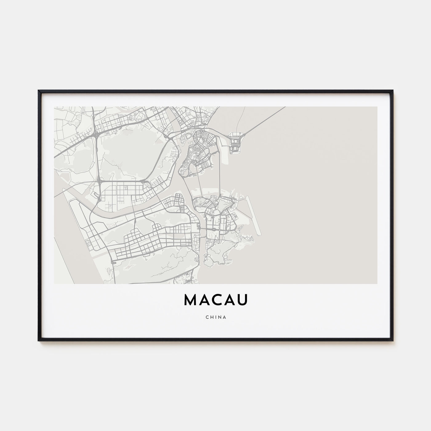 Macau Map Landscape Poster