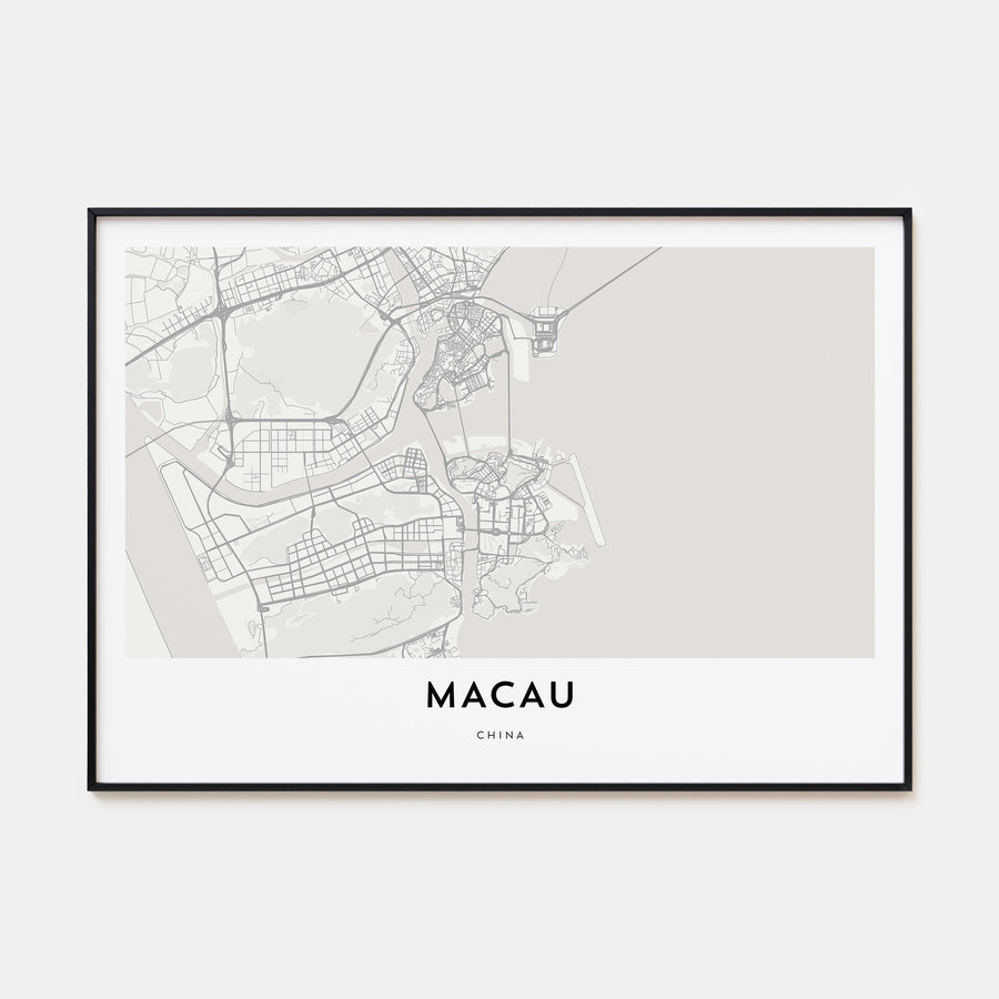 Macau Map Landscape Poster