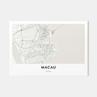 Macau Map Landscape Poster
