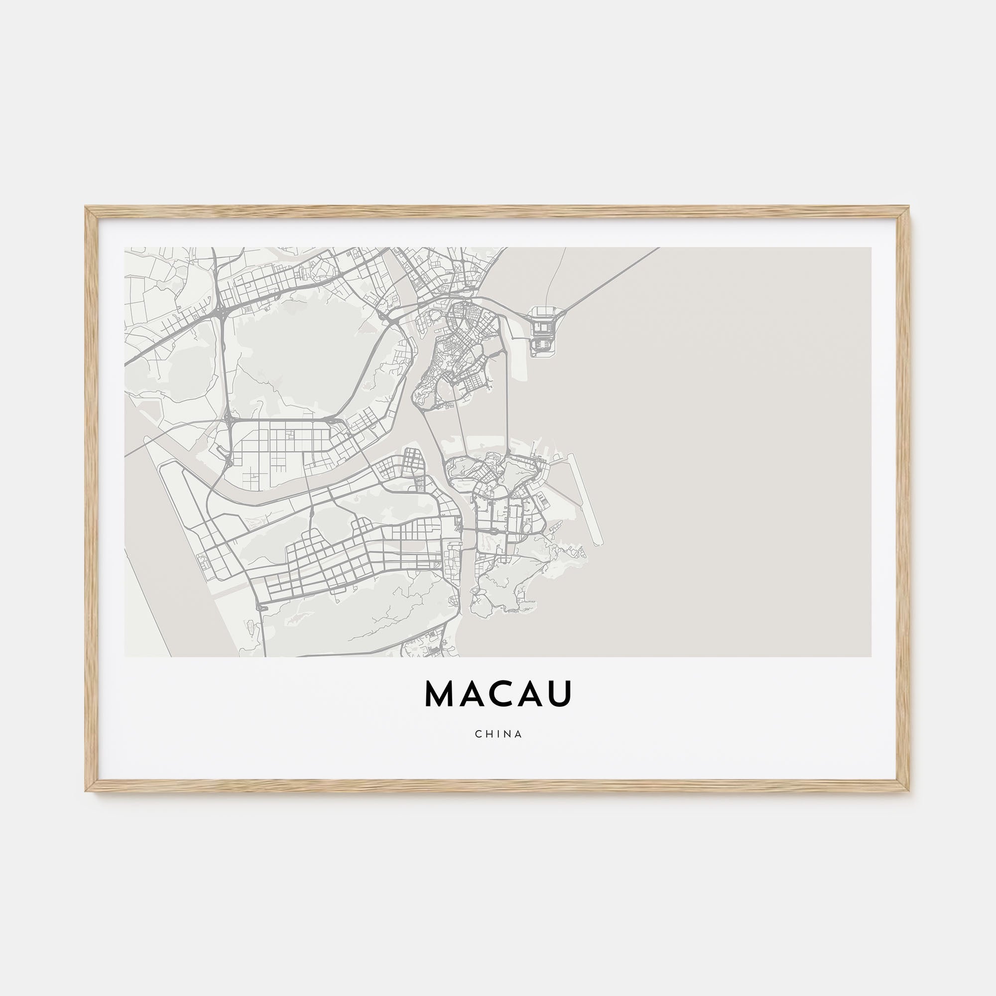 Macau Map Landscape Poster