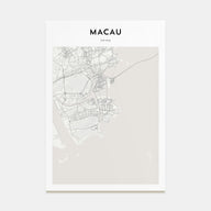 Macau Map Portrait Poster