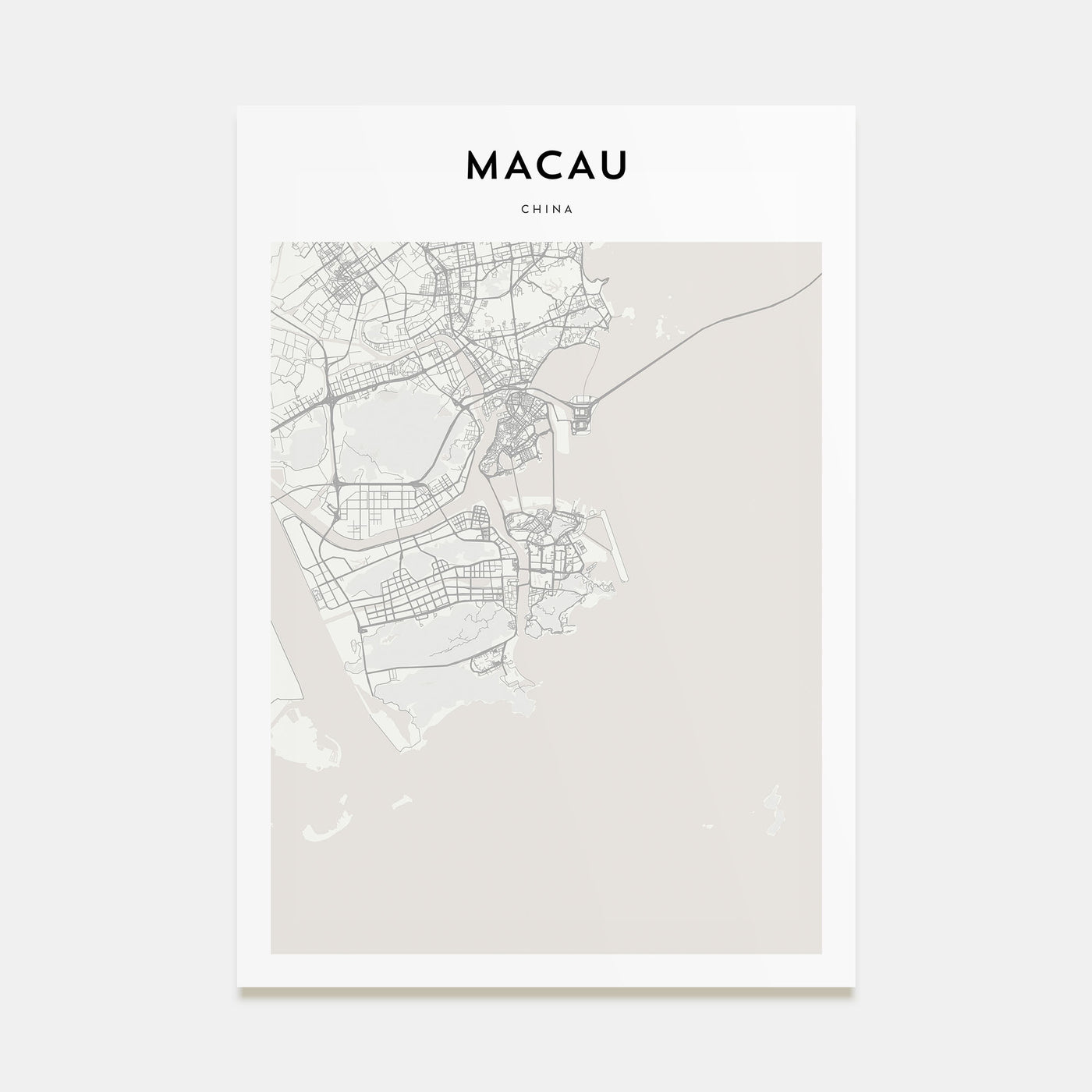 Macau Map Portrait Poster