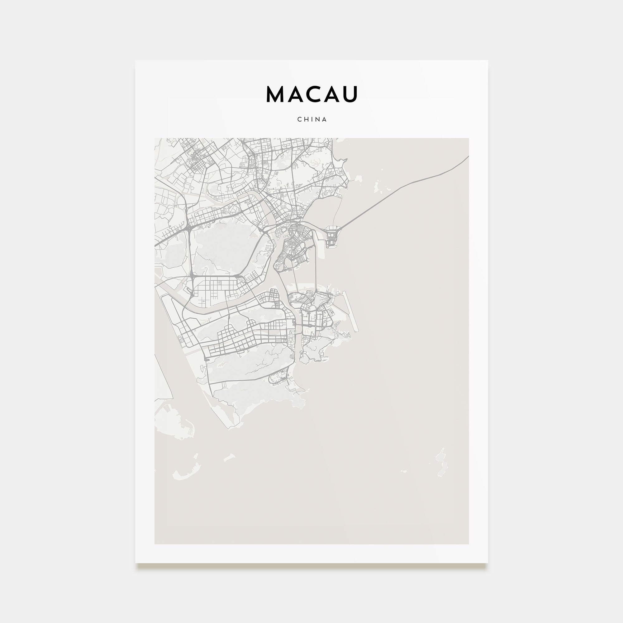 Macau Map Portrait Poster
