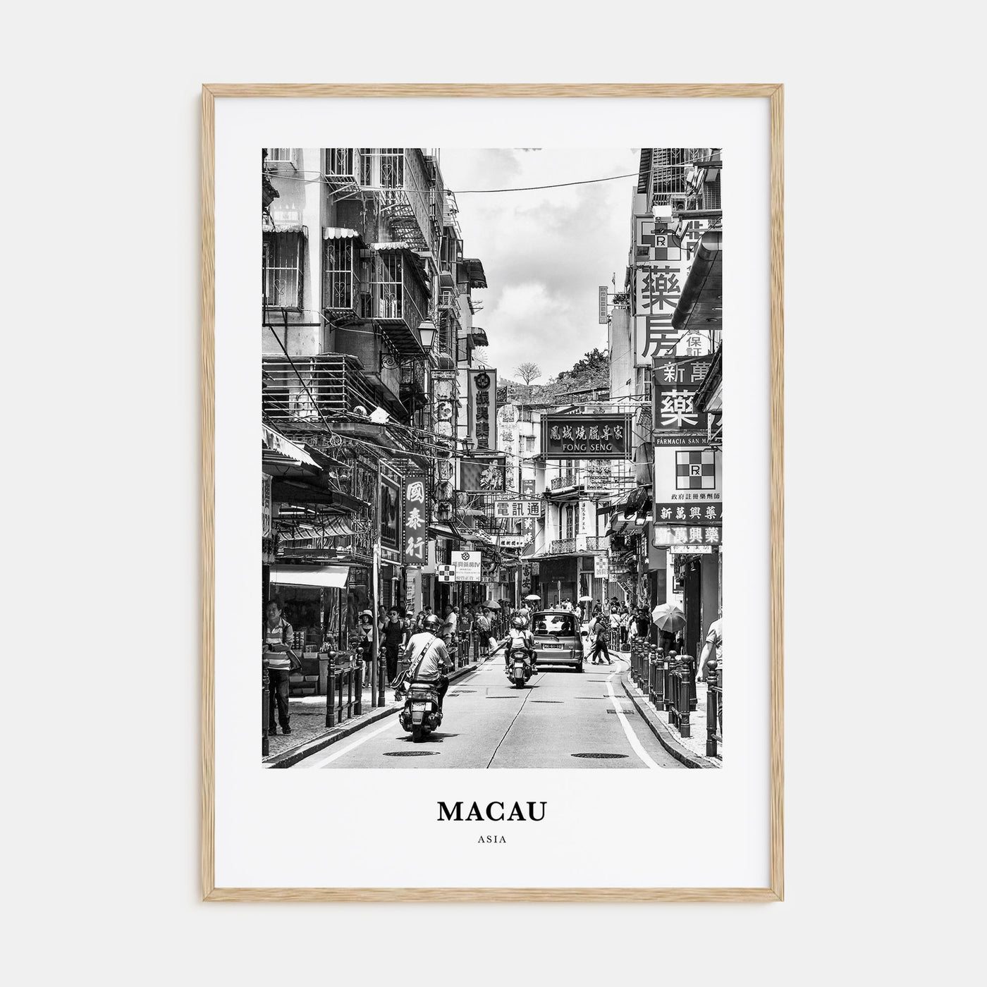 Macau Portrait B&W Poster