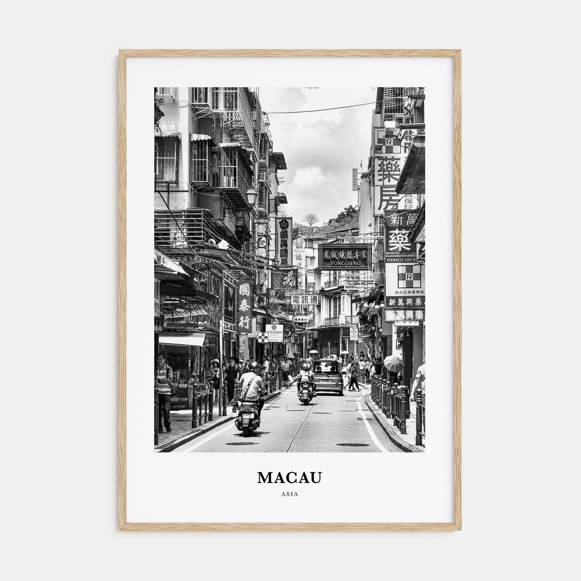 Macau Portrait B&W Poster