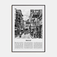 Macau Travel B&W Poster