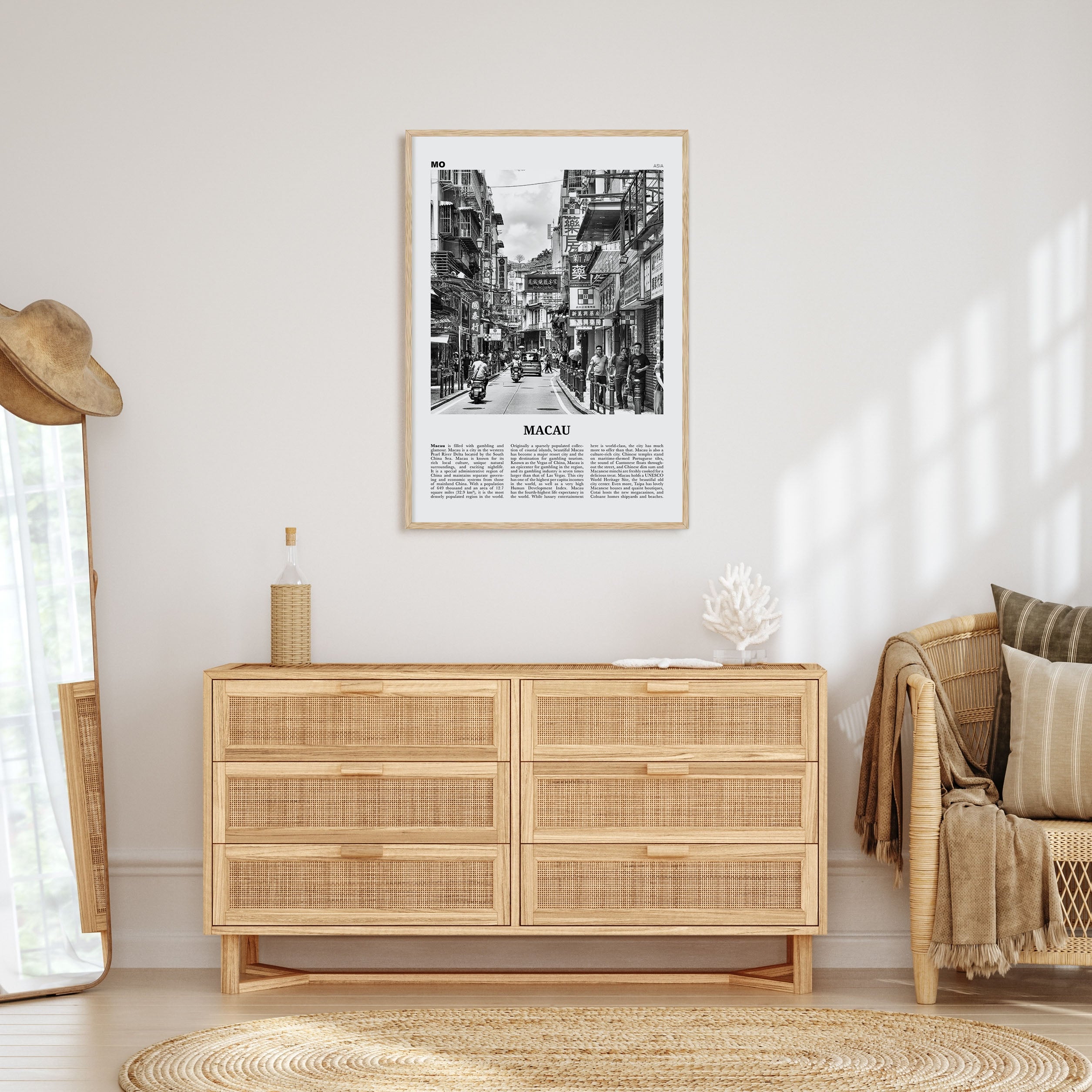 Macau Travel B&W Poster