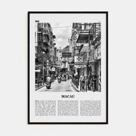 Macau Travel B&W Poster