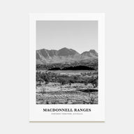 MacDonnell Ranges Portrait B&W Poster