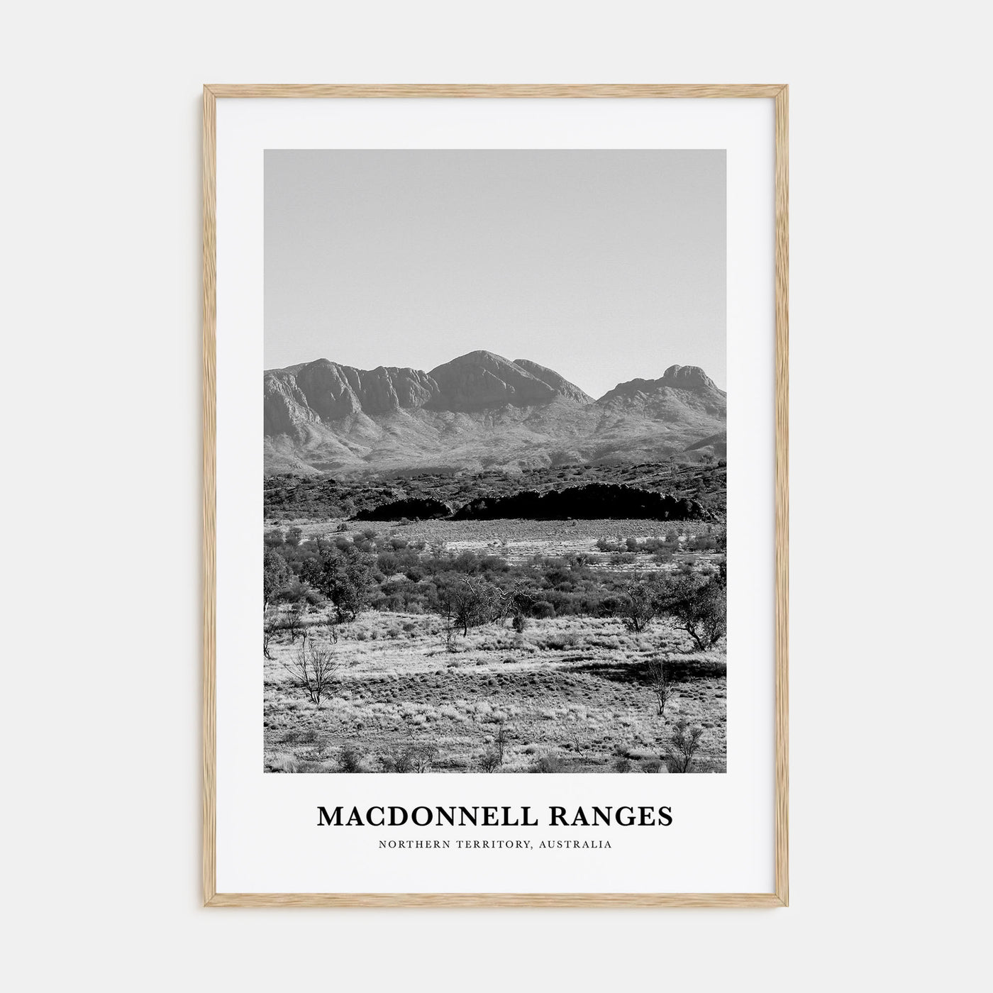 MacDonnell Ranges Portrait B&W Poster