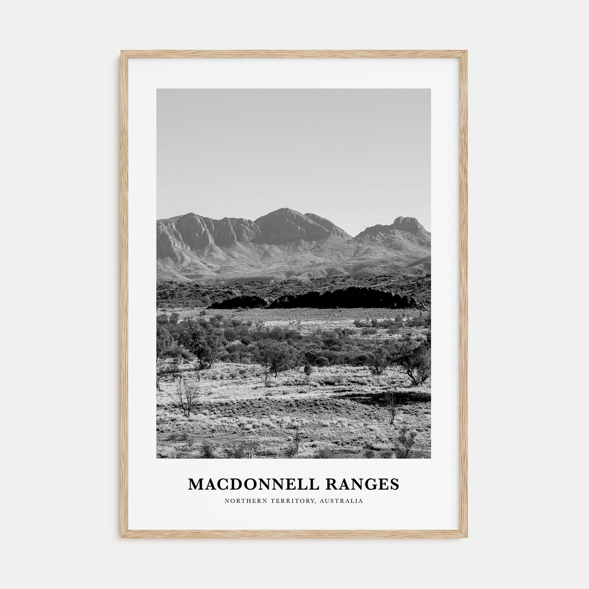 MacDonnell Ranges Portrait B&W Poster