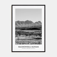 MacDonnell Ranges Portrait B&W Poster