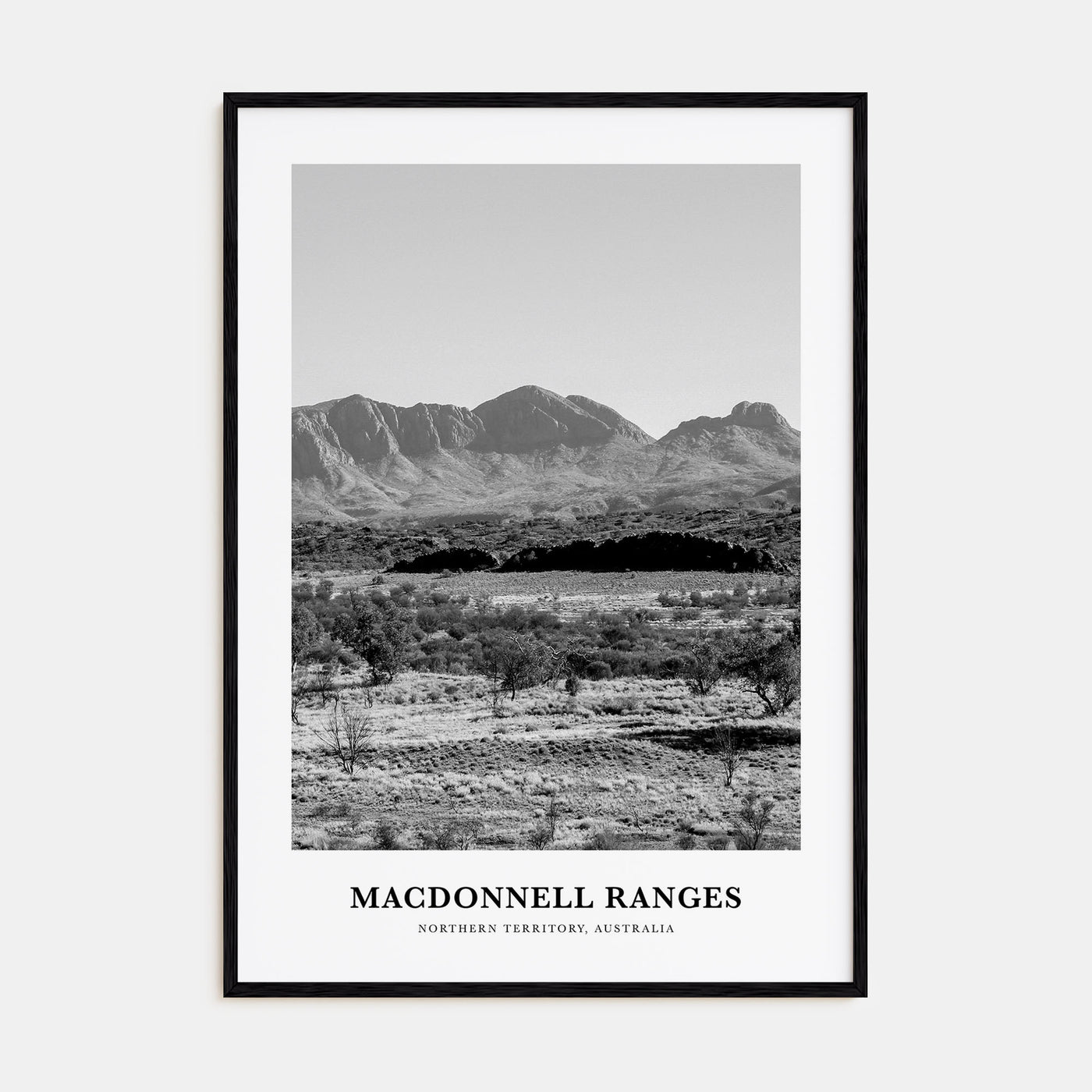 MacDonnell Ranges Portrait B&W Poster