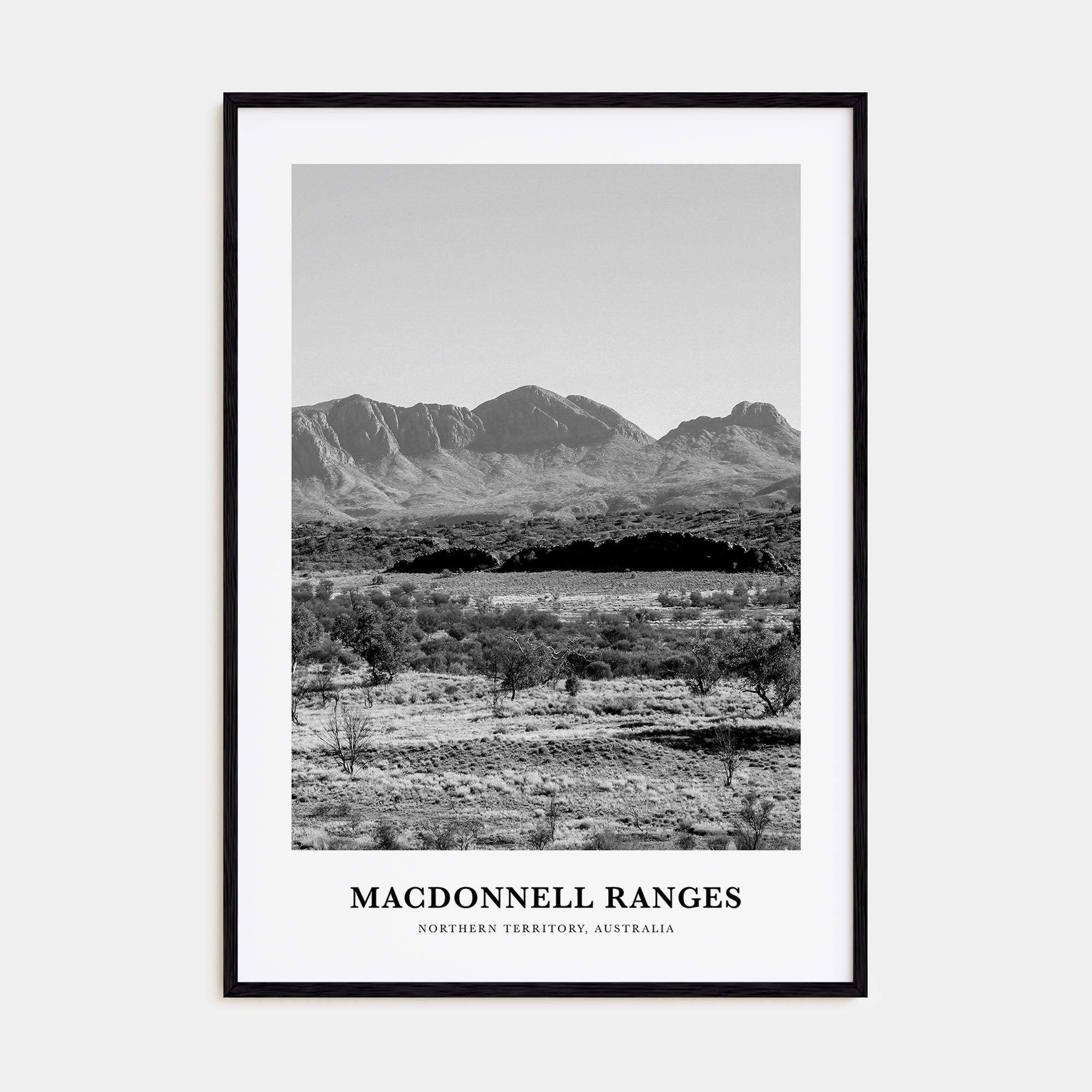 MacDonnell Ranges Portrait B&W Poster