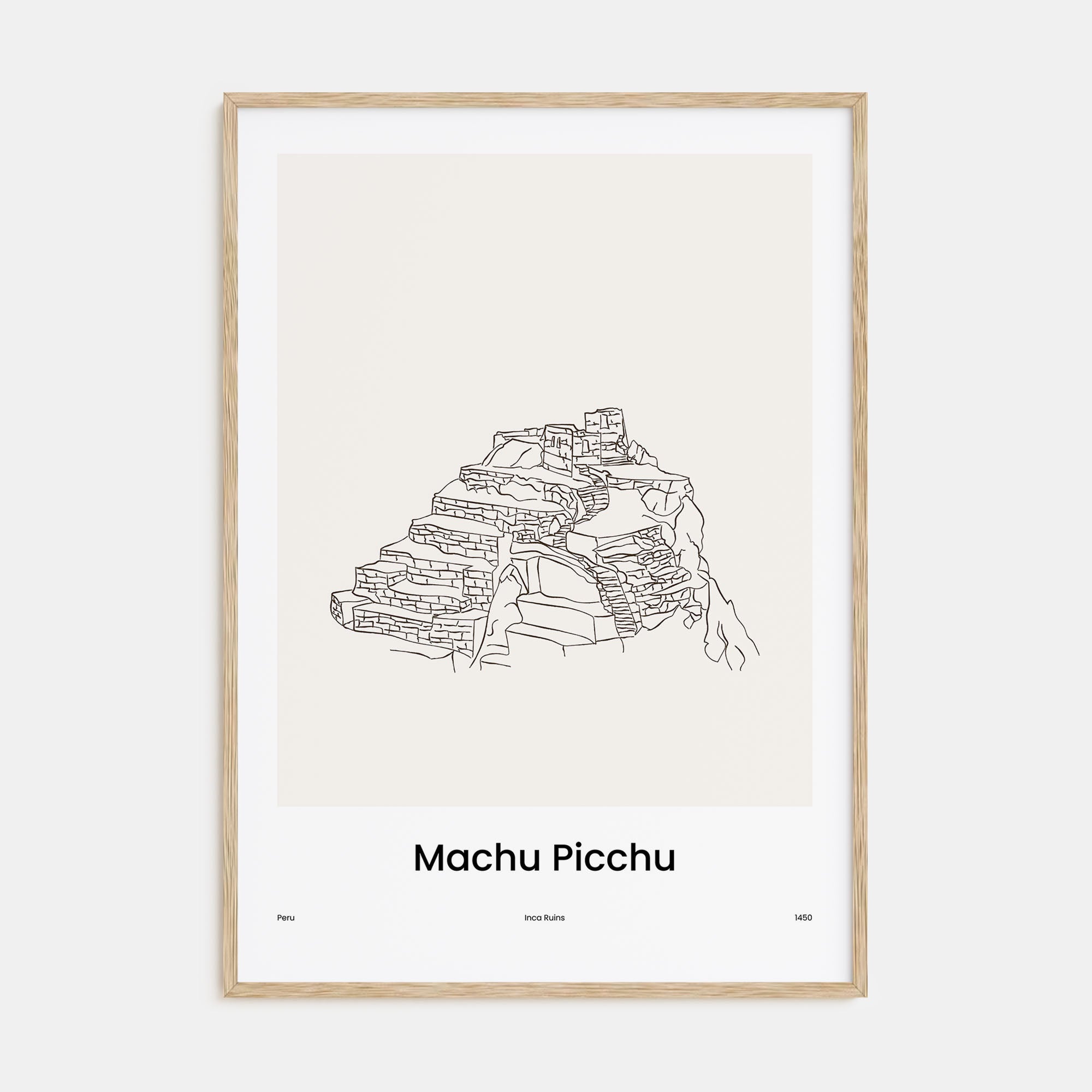 Machu Picchu Drawn Poster