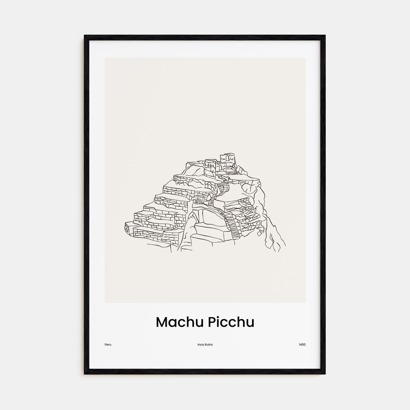 Machu Picchu Drawn Poster