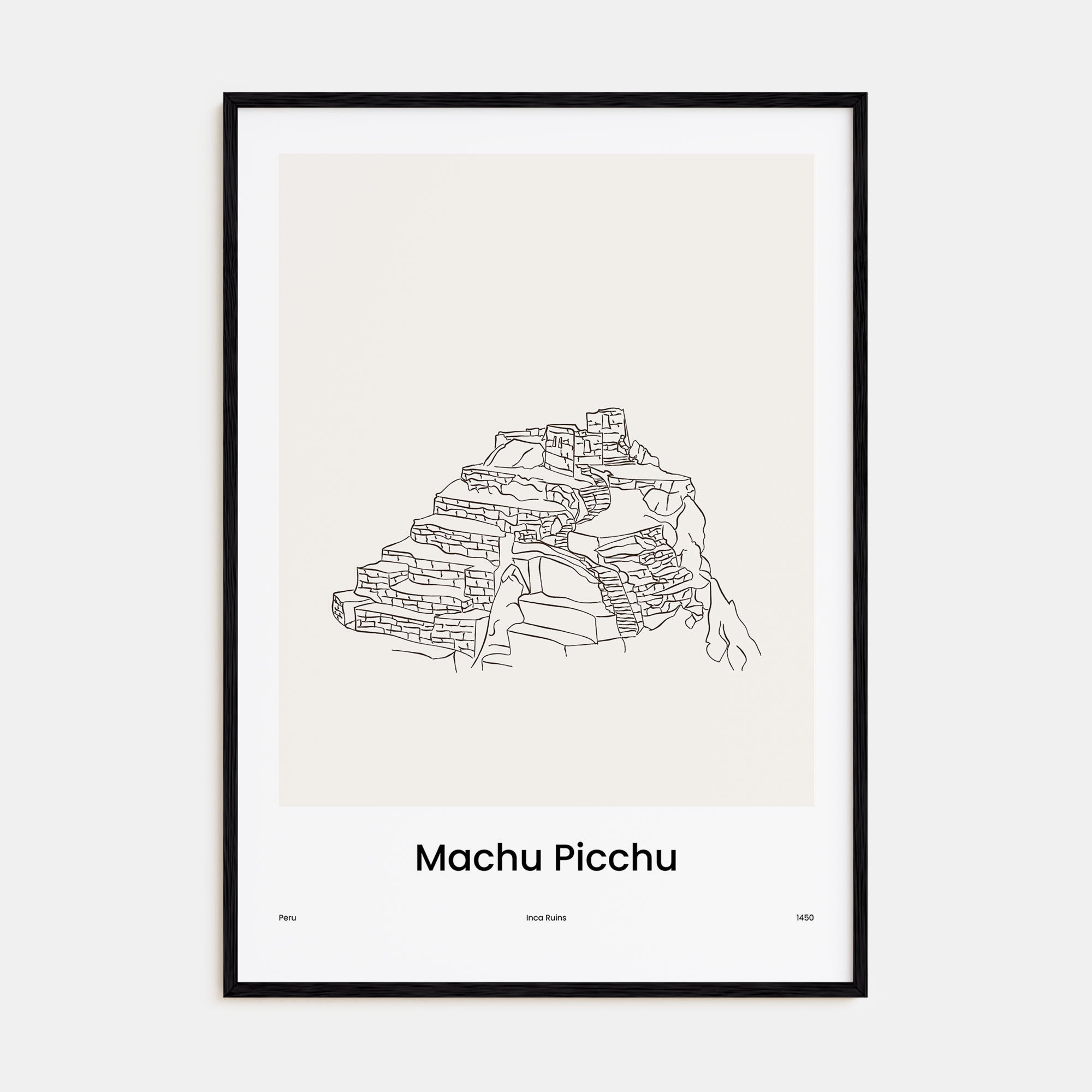 Machu Picchu Drawn Poster