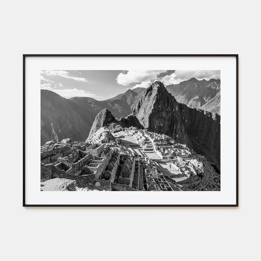 Machu Picchu Landscape B&W Poster