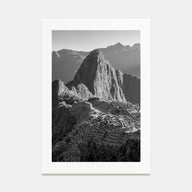 Machu Picchu Photo B&W Poster